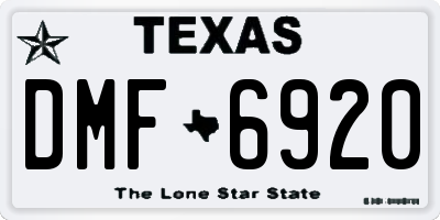 TX license plate DMF6920