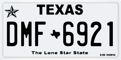 TX license plate DMF6921