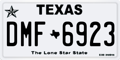 TX license plate DMF6923