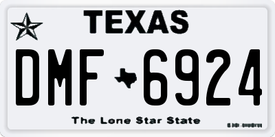 TX license plate DMF6924