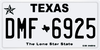 TX license plate DMF6925