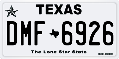 TX license plate DMF6926
