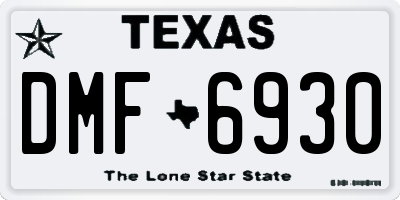 TX license plate DMF6930