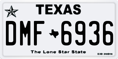TX license plate DMF6936