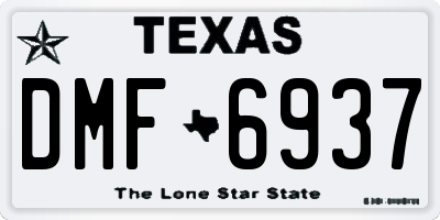 TX license plate DMF6937