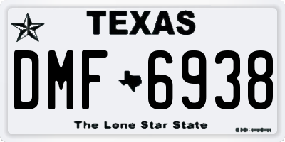 TX license plate DMF6938