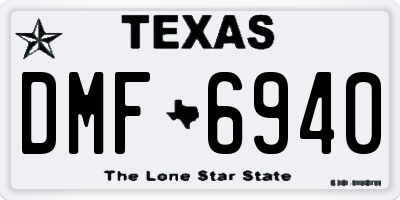 TX license plate DMF6940