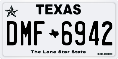 TX license plate DMF6942