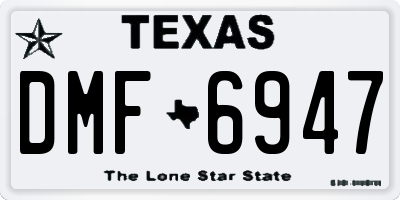 TX license plate DMF6947