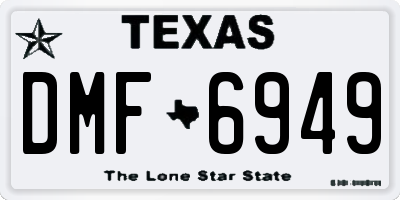 TX license plate DMF6949