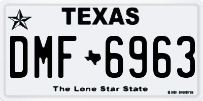 TX license plate DMF6963