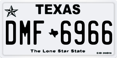 TX license plate DMF6966