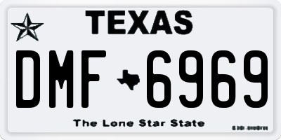 TX license plate DMF6969