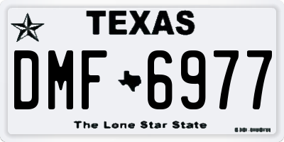 TX license plate DMF6977