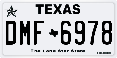 TX license plate DMF6978