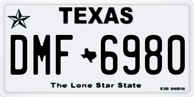 TX license plate DMF6980