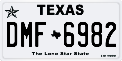TX license plate DMF6982