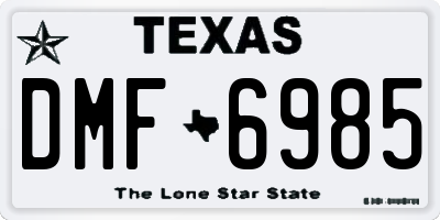 TX license plate DMF6985