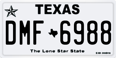 TX license plate DMF6988