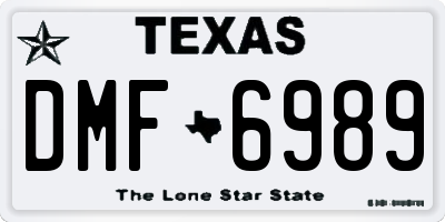 TX license plate DMF6989