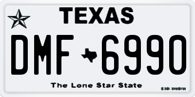 TX license plate DMF6990