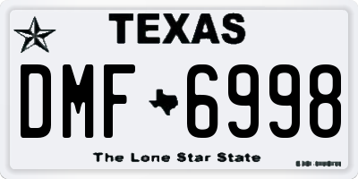 TX license plate DMF6998