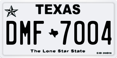 TX license plate DMF7004