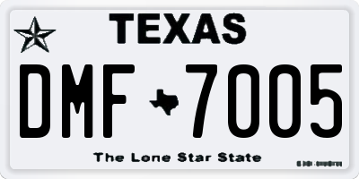 TX license plate DMF7005
