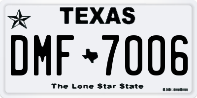 TX license plate DMF7006