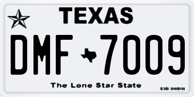 TX license plate DMF7009