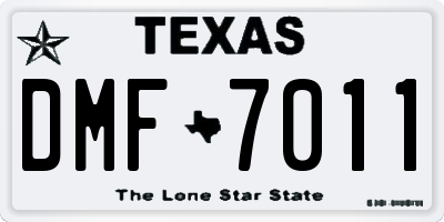 TX license plate DMF7011