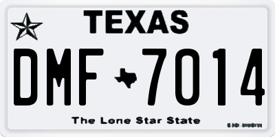 TX license plate DMF7014