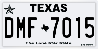 TX license plate DMF7015