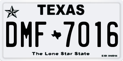 TX license plate DMF7016