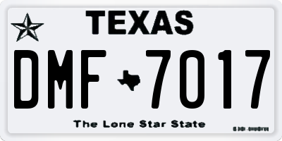 TX license plate DMF7017