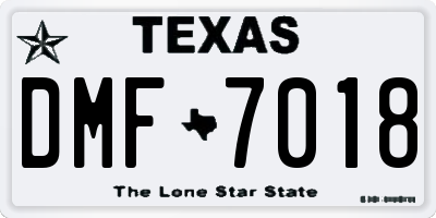 TX license plate DMF7018