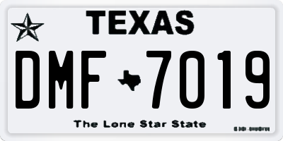 TX license plate DMF7019