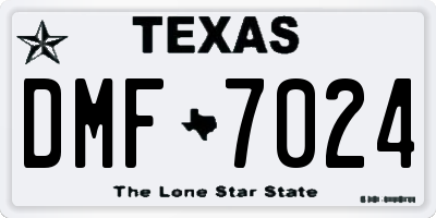 TX license plate DMF7024