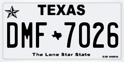 TX license plate DMF7026