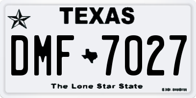 TX license plate DMF7027