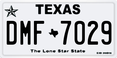 TX license plate DMF7029
