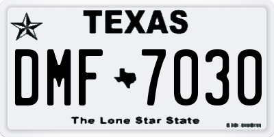 TX license plate DMF7030