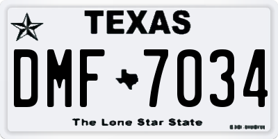 TX license plate DMF7034