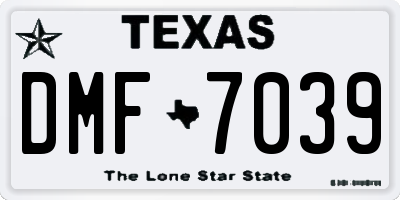 TX license plate DMF7039