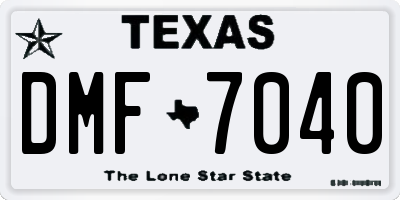 TX license plate DMF7040