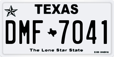TX license plate DMF7041