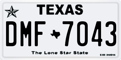 TX license plate DMF7043
