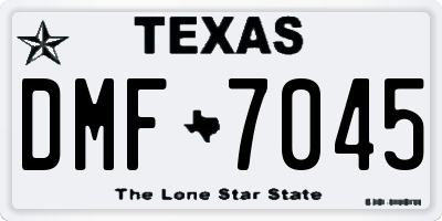 TX license plate DMF7045