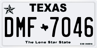 TX license plate DMF7046