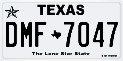 TX license plate DMF7047